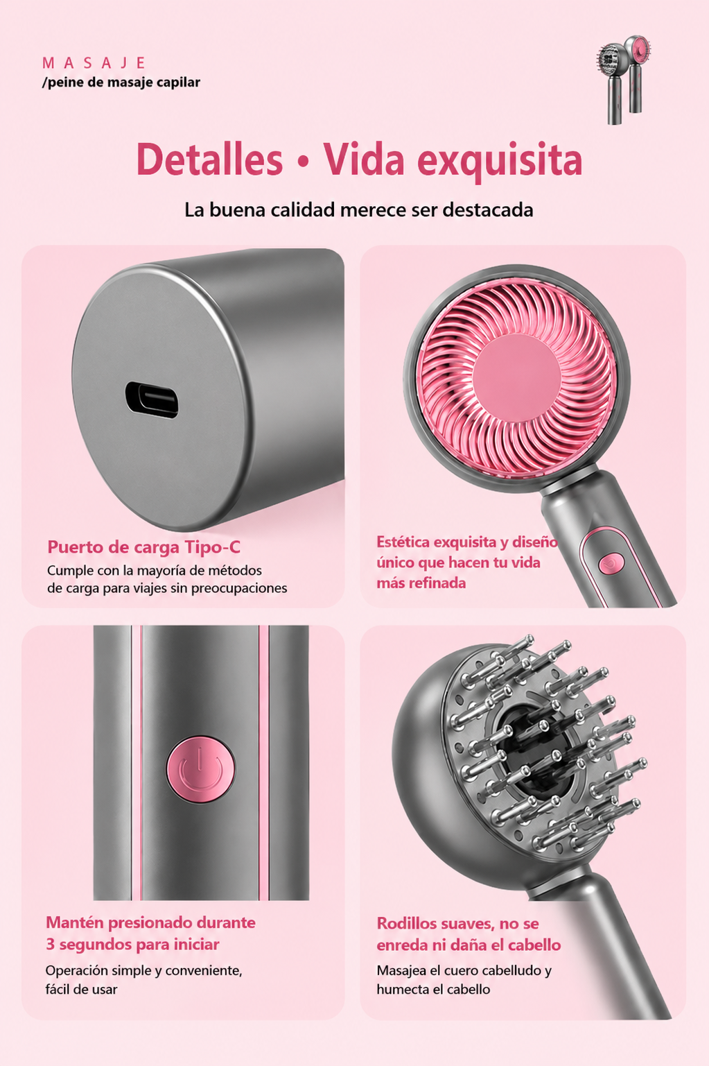 3-in-1 LED Smart Hair Massager | Merenio™